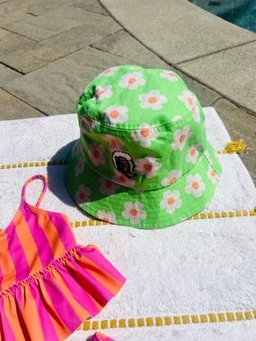 Disney Neon Green Bucket Hat with Daisy Patch and Bambi skunk
